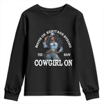 Boots On Heritage Strong Cowgirl On Youth Sweatshirt African American Black Cowgirl