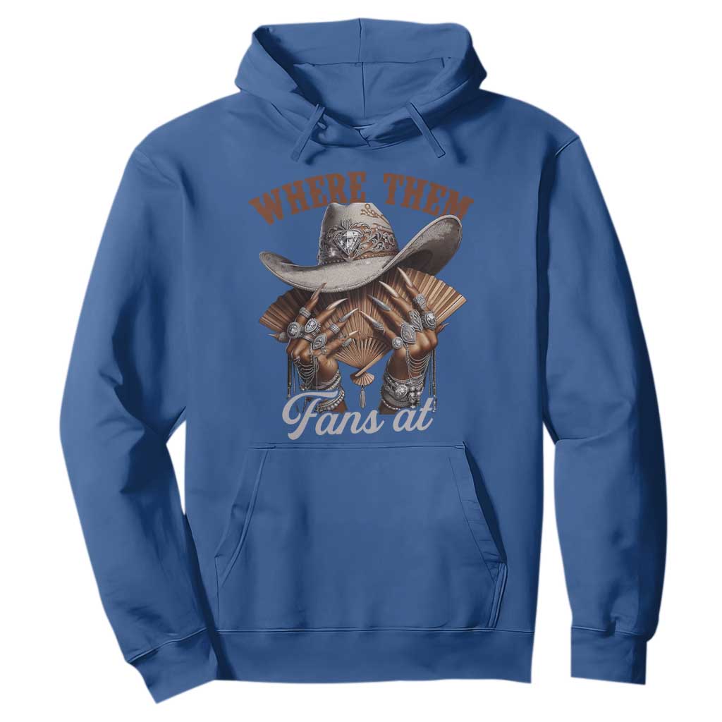 Funny African American Cowgirl Hoodie Where Them Fans At Western Cowboy Hat