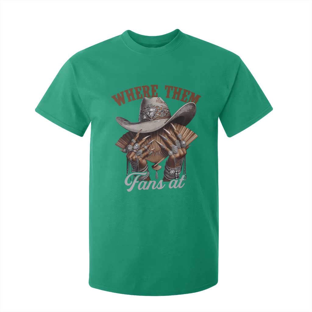 Funny African American Cowgirl T Shirt For Kid Where Them Fans At Western Cowboy Hat