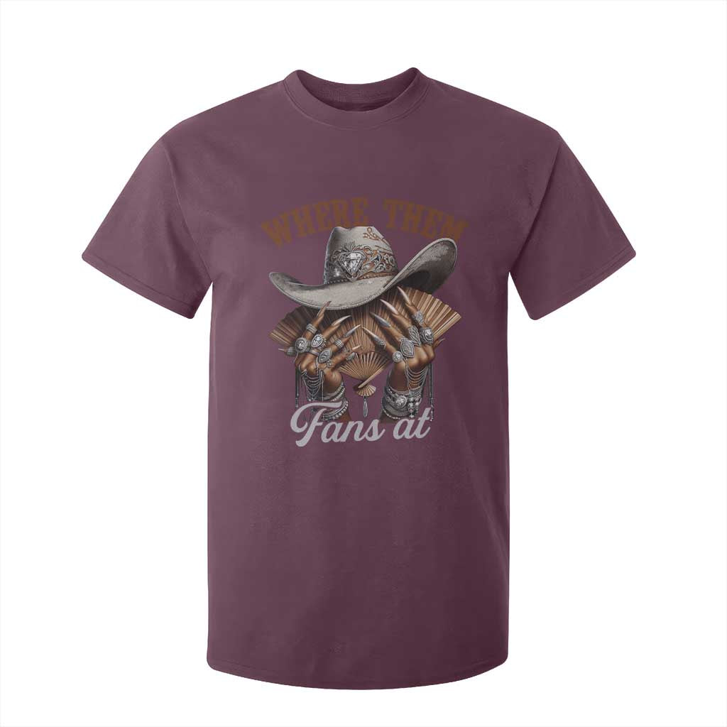Funny African American Cowgirl T Shirt For Kid Where Them Fans At Western Cowboy Hat