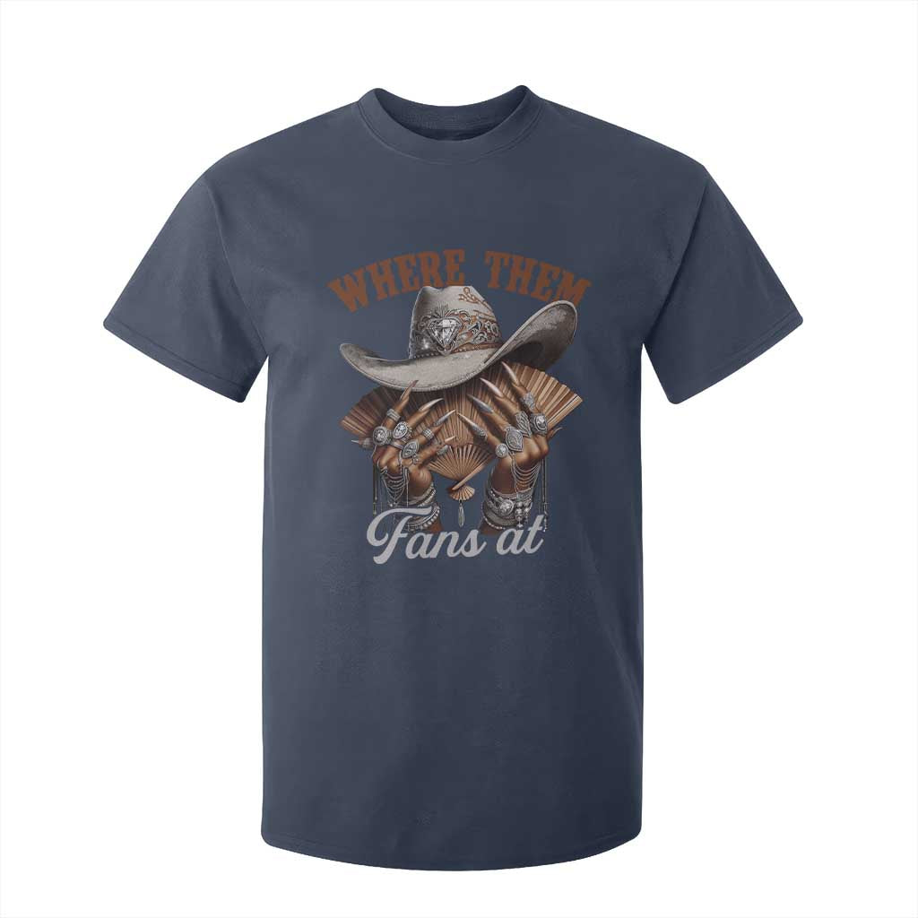 Funny African American Cowgirl T Shirt For Kid Where Them Fans At Western Cowboy Hat