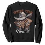 Funny African American Cowgirl Sweatshirt Where Them Fans At Western Cowboy Hat