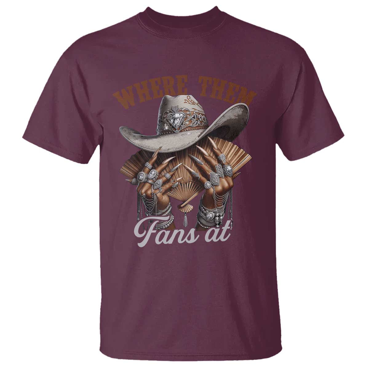 Funny African American Cowgirl T Shirt Where Them Fans At Western Cowboy Hat