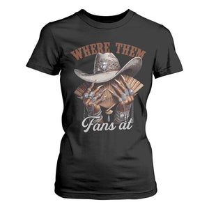 Funny African American Cowgirl T Shirt For Women Where Them Fans At Western Cowboy Hat