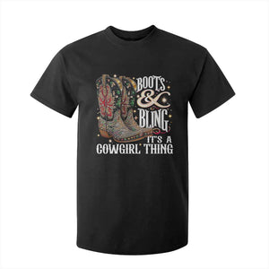 Funny Boots And Bling Its A Cowgirl Thing T Shirt For Kid Western Country Girl Boots