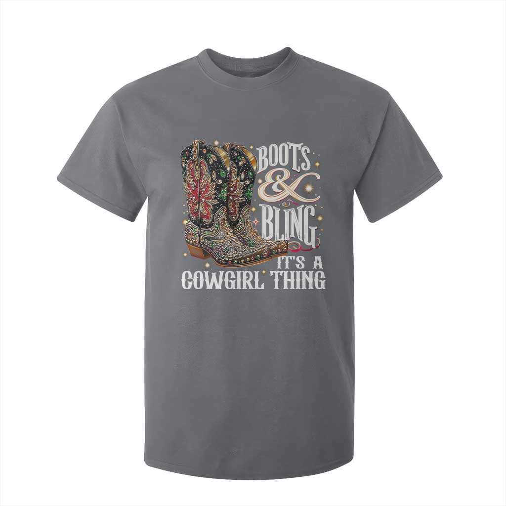 Funny Boots And Bling Its A Cowgirl Thing T Shirt For Kid Western Country Girl Boots