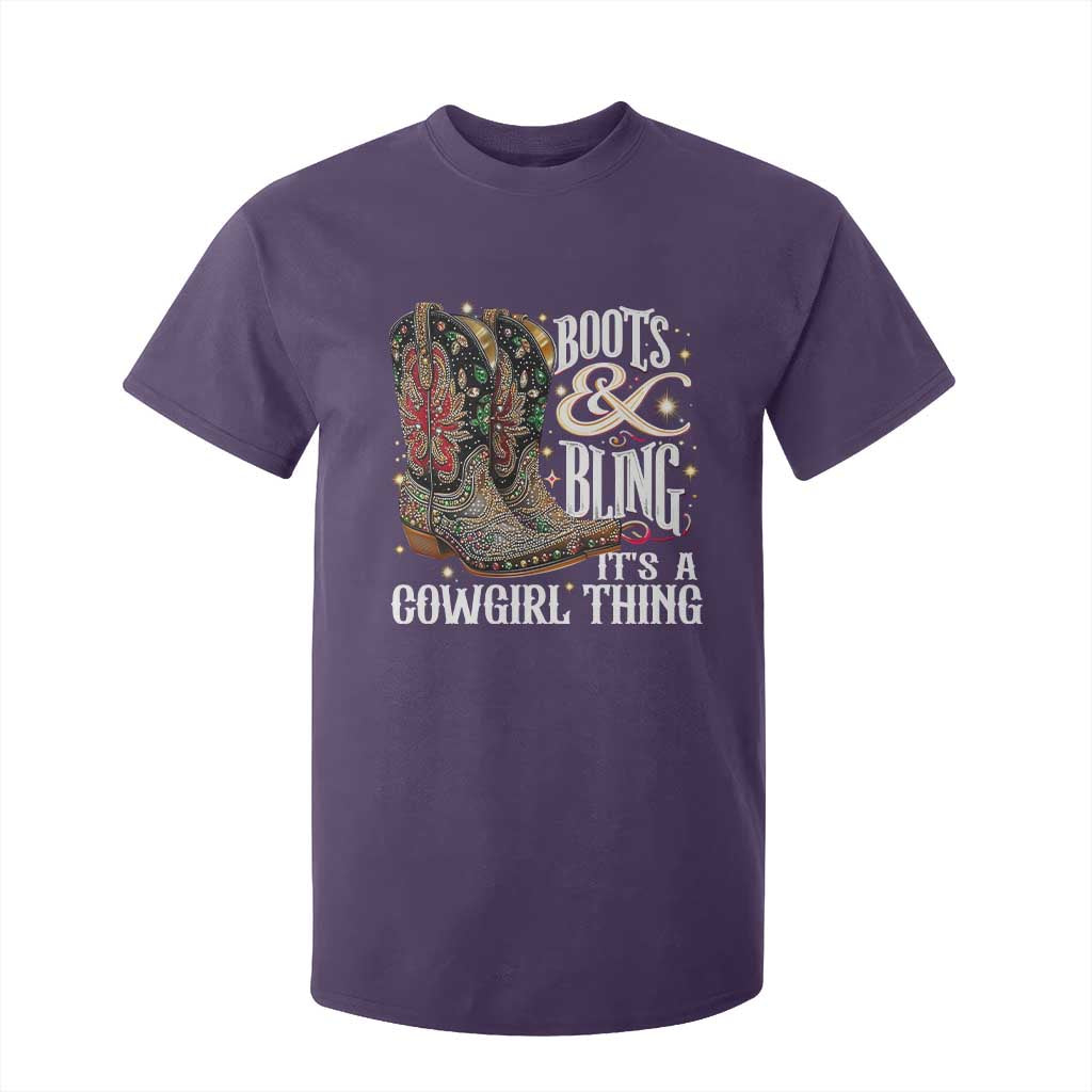 Funny Boots And Bling Its A Cowgirl Thing T Shirt For Kid Western Country Girl Boots