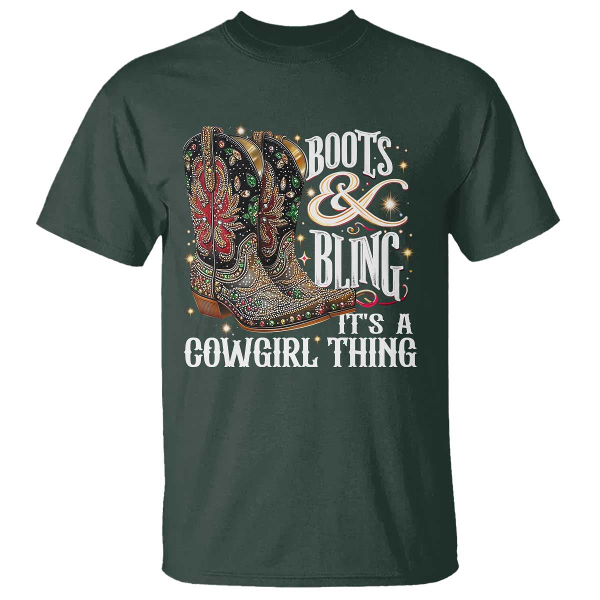 Funny Boots And Bling Its A Cowgirl Thing T Shirt Western Country Girl Boots