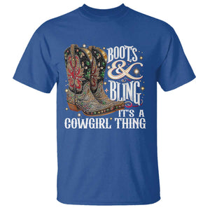 Funny Boots And Bling Its A Cowgirl Thing T Shirt Western Country Girl Boots