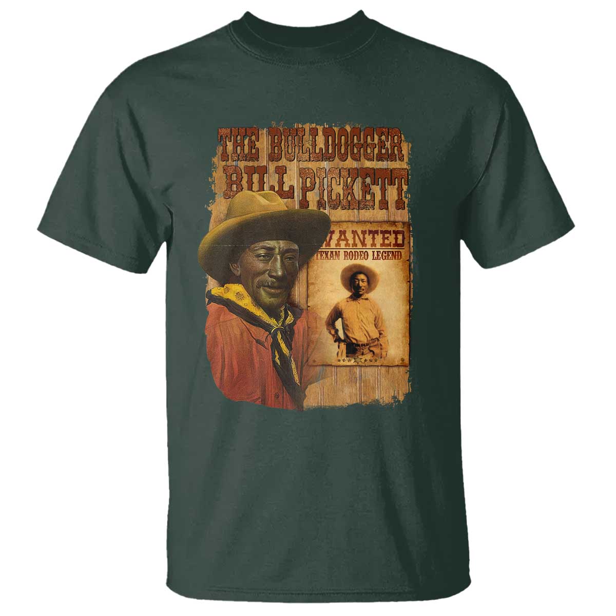 The Bulldogger Bill Pickett T Shirt Texan Rodeo Legend
