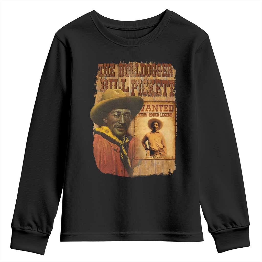 The Bulldogger Bill Pickett Youth Sweatshirt Texan Rodeo Legend