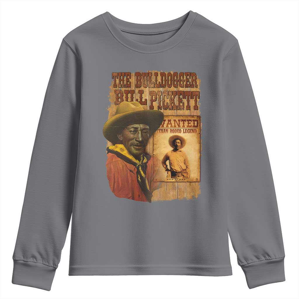 The Bulldogger Bill Pickett Youth Sweatshirt Texan Rodeo Legend
