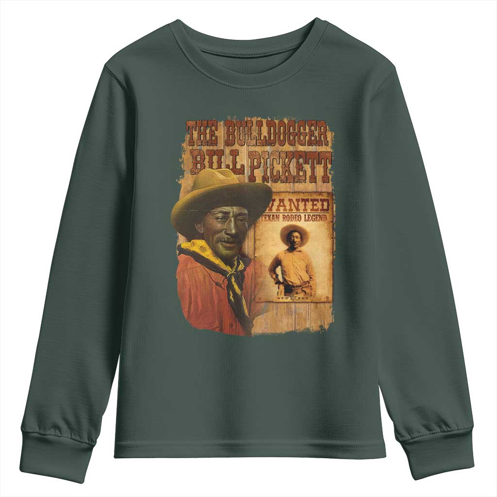 The Bulldogger Bill Pickett Youth Sweatshirt Texan Rodeo Legend