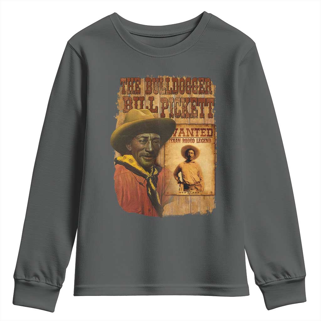 The Bulldogger Bill Pickett Youth Sweatshirt Texan Rodeo Legend
