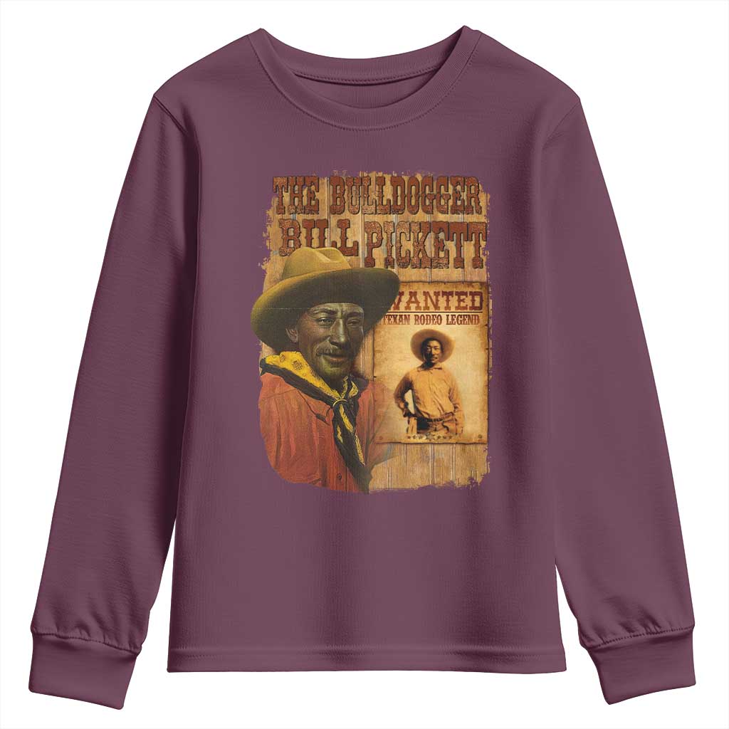 The Bulldogger Bill Pickett Youth Sweatshirt Texan Rodeo Legend