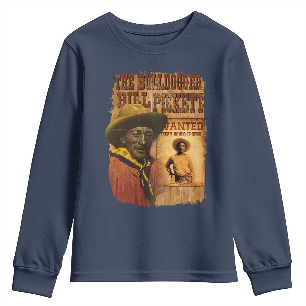 The Bulldogger Bill Pickett Youth Sweatshirt Texan Rodeo Legend
