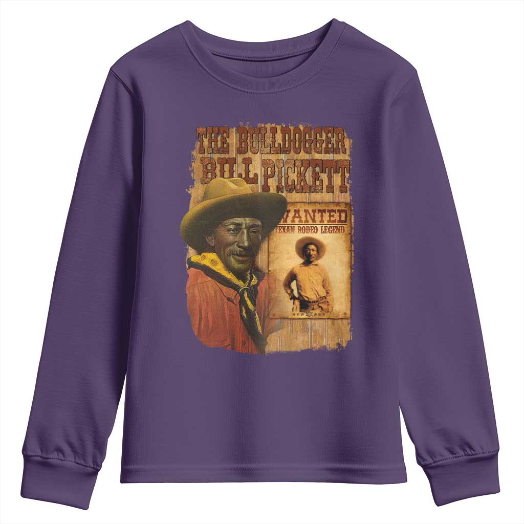 The Bulldogger Bill Pickett Youth Sweatshirt Texan Rodeo Legend