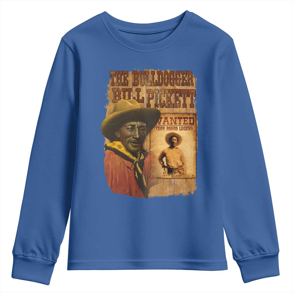 The Bulldogger Bill Pickett Youth Sweatshirt Texan Rodeo Legend