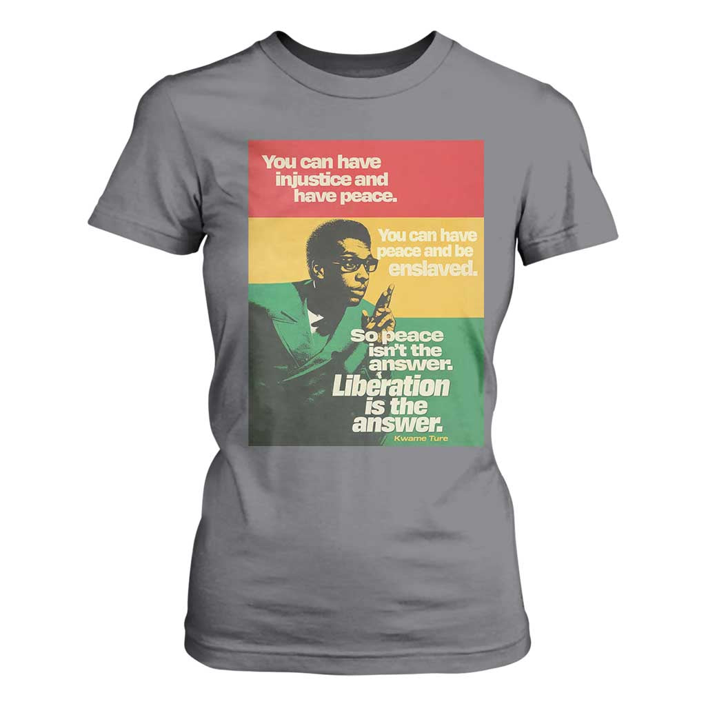 Stokely Carmichael Quote T Shirt For Women You Can Have Injustice And Have Peace And Be Enslaved