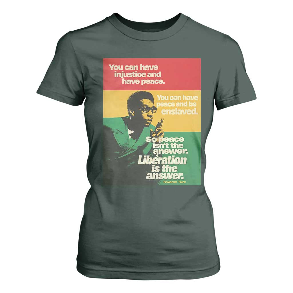 Stokely Carmichael Quote T Shirt For Women You Can Have Injustice And Have Peace And Be Enslaved