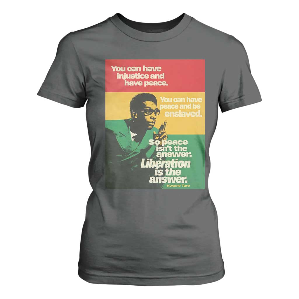 Stokely Carmichael Quote T Shirt For Women You Can Have Injustice And Have Peace And Be Enslaved