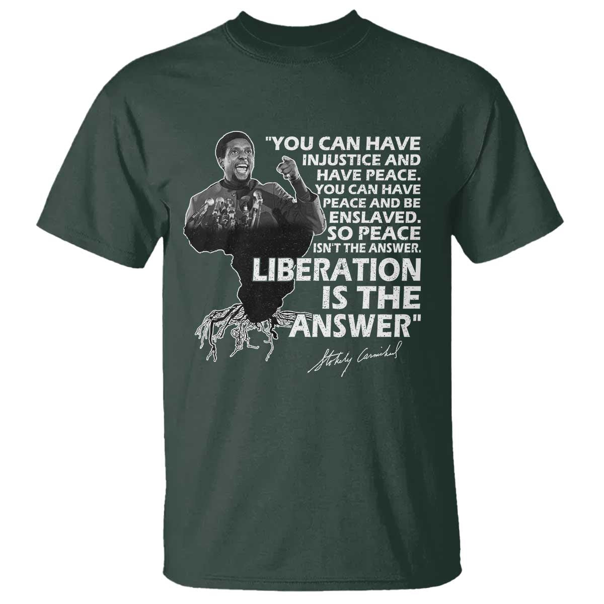 Stokely Carmichael Quote T Shirt You Can Have Injustice And Have Peace And Be Enslaved Black History Month