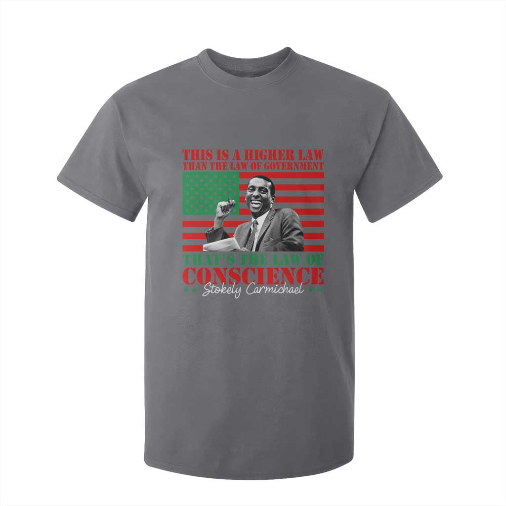 Stokely Carmichael T Shirt For Kid That's The Law Of Conscience American Flag