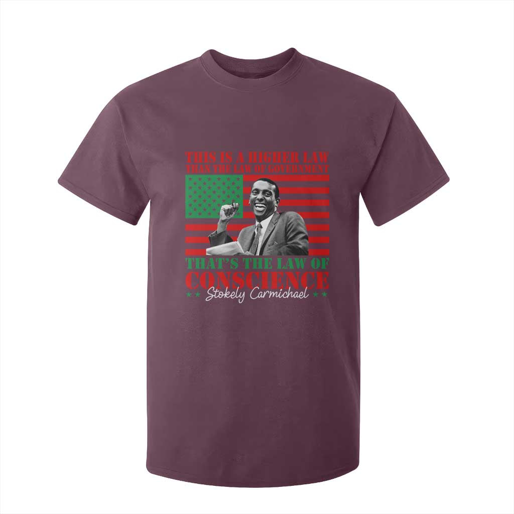 Stokely Carmichael T Shirt For Kid That's The Law Of Conscience American Flag