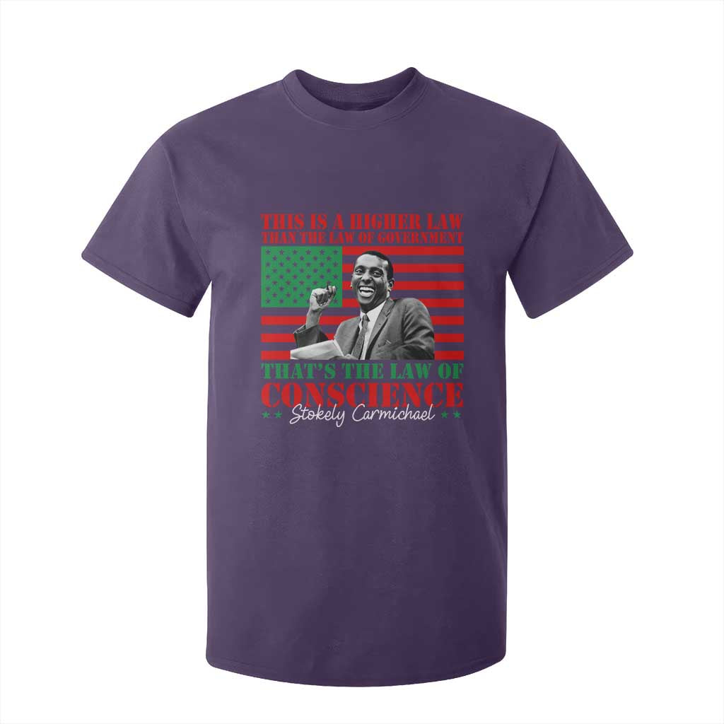 Stokely Carmichael T Shirt For Kid That's The Law Of Conscience American Flag