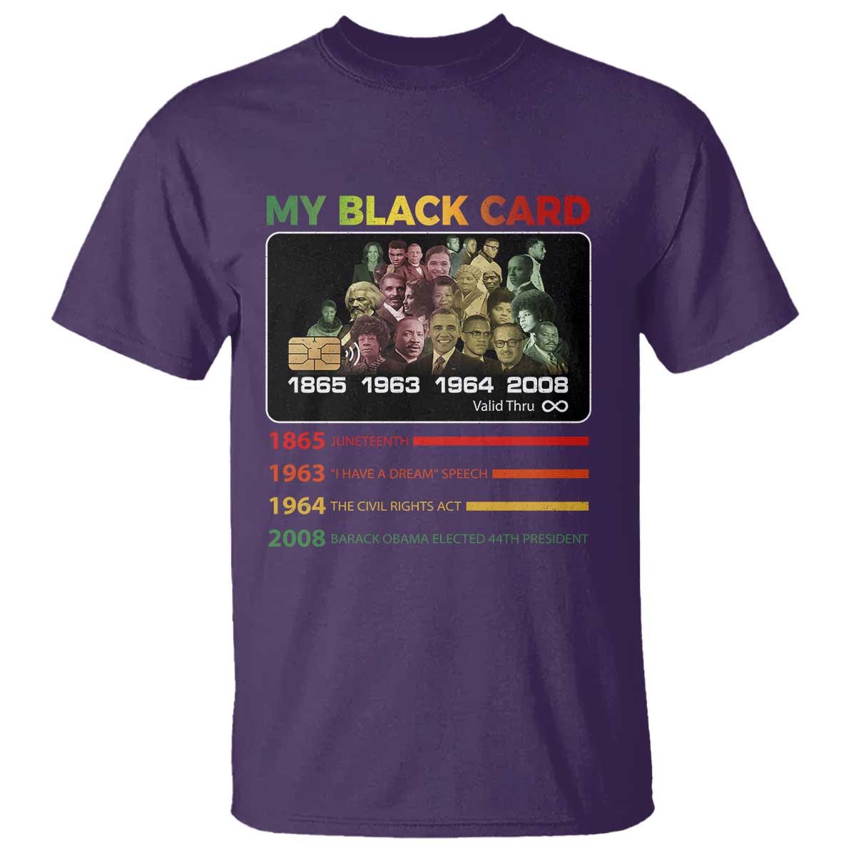 Black History T Shirt My Black Card Greatest African American Leaders