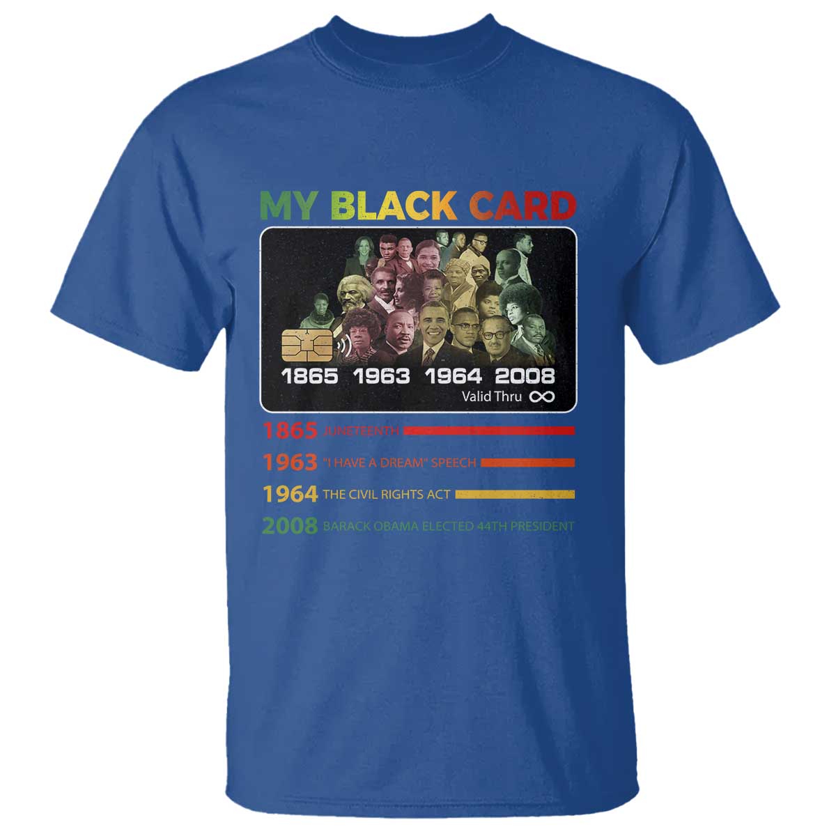 Black History T Shirt My Black Card Greatest African American Leaders