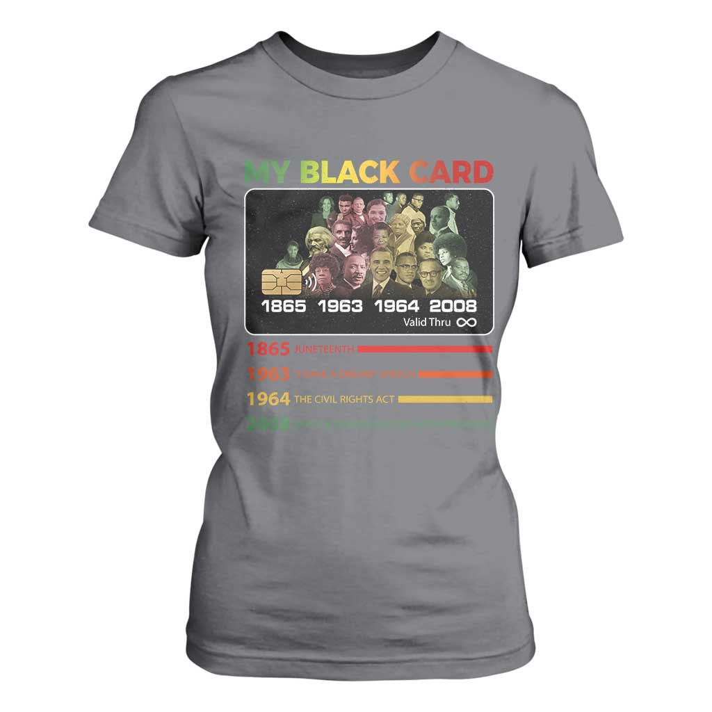 Black History T Shirt For Women My Black Card Greatest African American Leaders