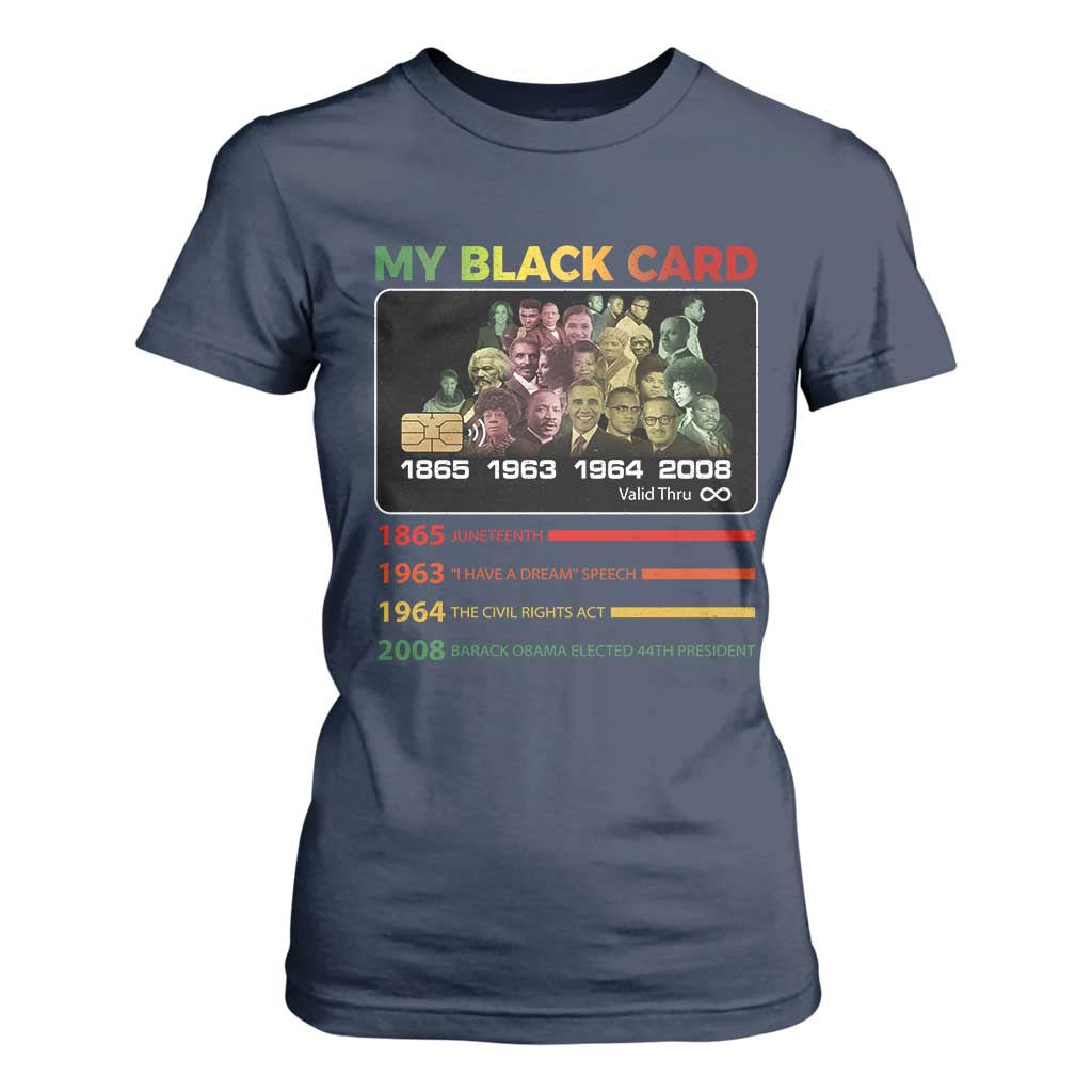 Black History T Shirt For Women My Black Card Greatest African American Leaders