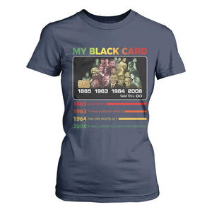 Black History T Shirt For Women My Black Card Greatest African American Leaders