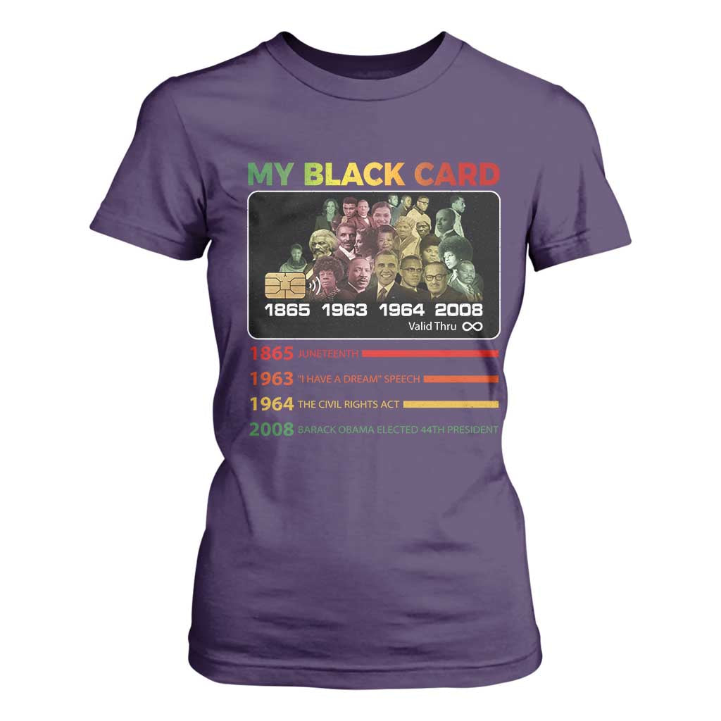 Black History T Shirt For Women My Black Card Greatest African American Leaders