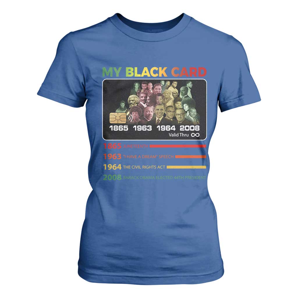 Black History T Shirt For Women My Black Card Greatest African American Leaders