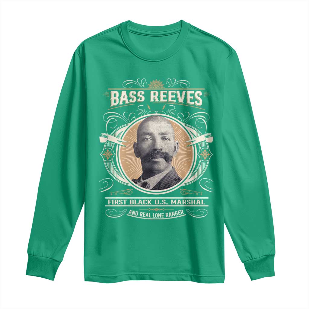 Bass Reeves First Black US Marshal And Real Lone Ranger Long Sleeve Shirt African American Cowboy Legend