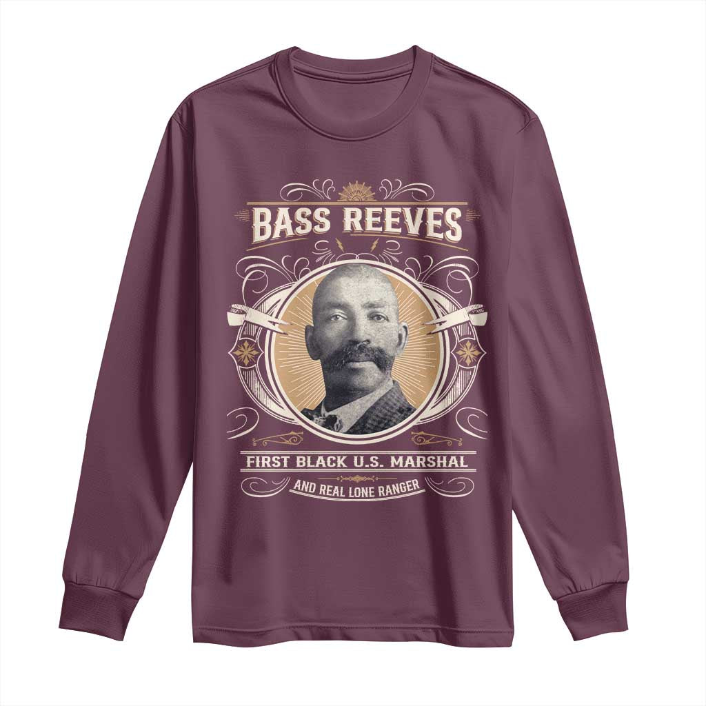 Bass Reeves First Black US Marshal And Real Lone Ranger Long Sleeve Shirt African American Cowboy Legend