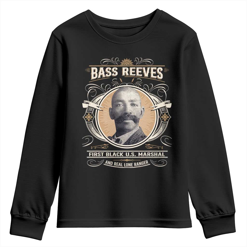 Bass Reeves First Black US Marshal And Real Lone Ranger Youth Sweatshirt African American Cowboy Legend