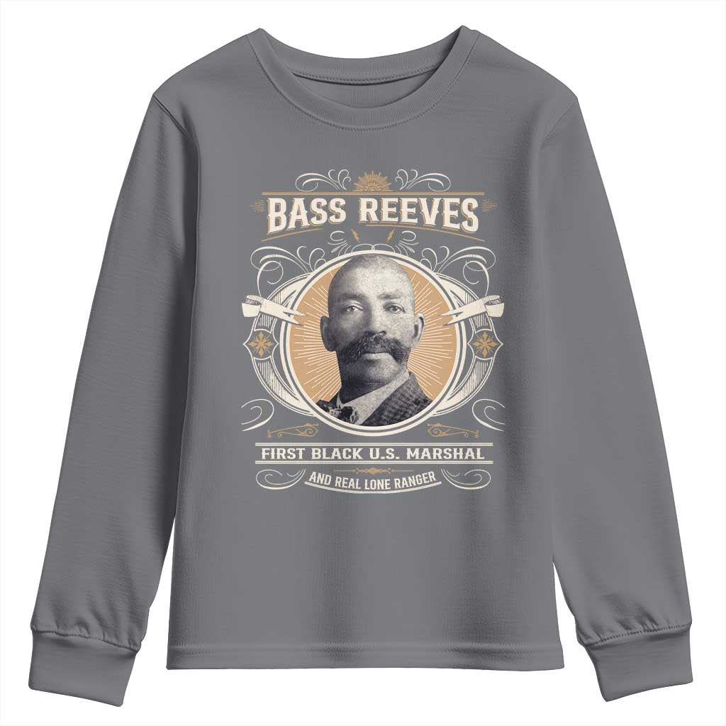 Bass Reeves First Black US Marshal And Real Lone Ranger Youth Sweatshirt African American Cowboy Legend