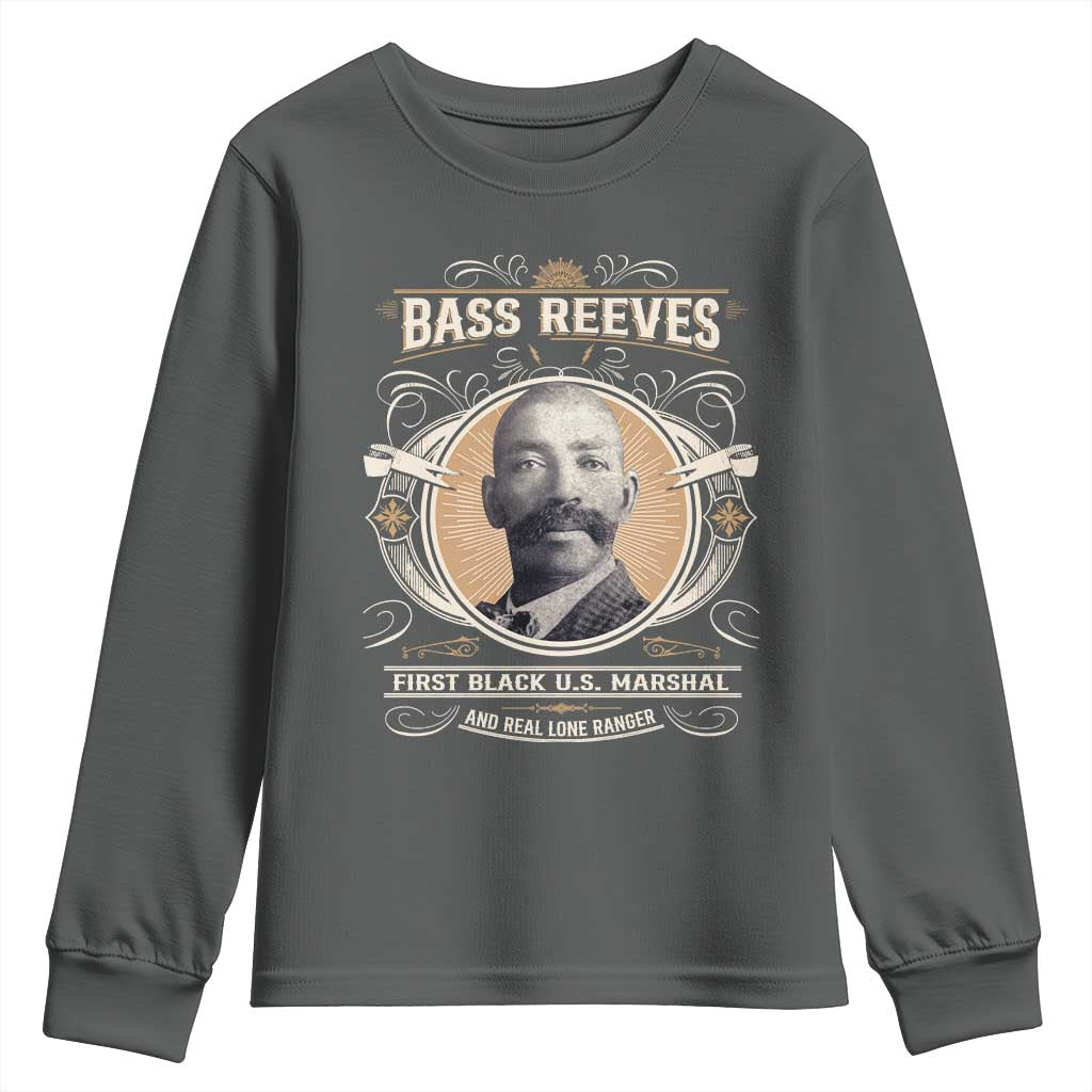Bass Reeves First Black US Marshal And Real Lone Ranger Youth Sweatshirt African American Cowboy Legend
