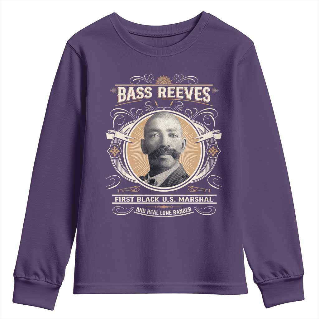 Bass Reeves First Black US Marshal And Real Lone Ranger Youth Sweatshirt African American Cowboy Legend