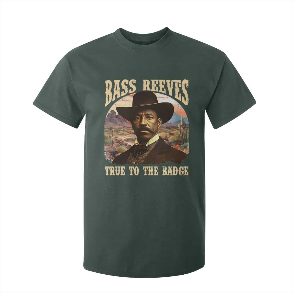 Bass Reeves True To The Badge T Shirt For Kid African American Cowboy Marshal Black History Month
