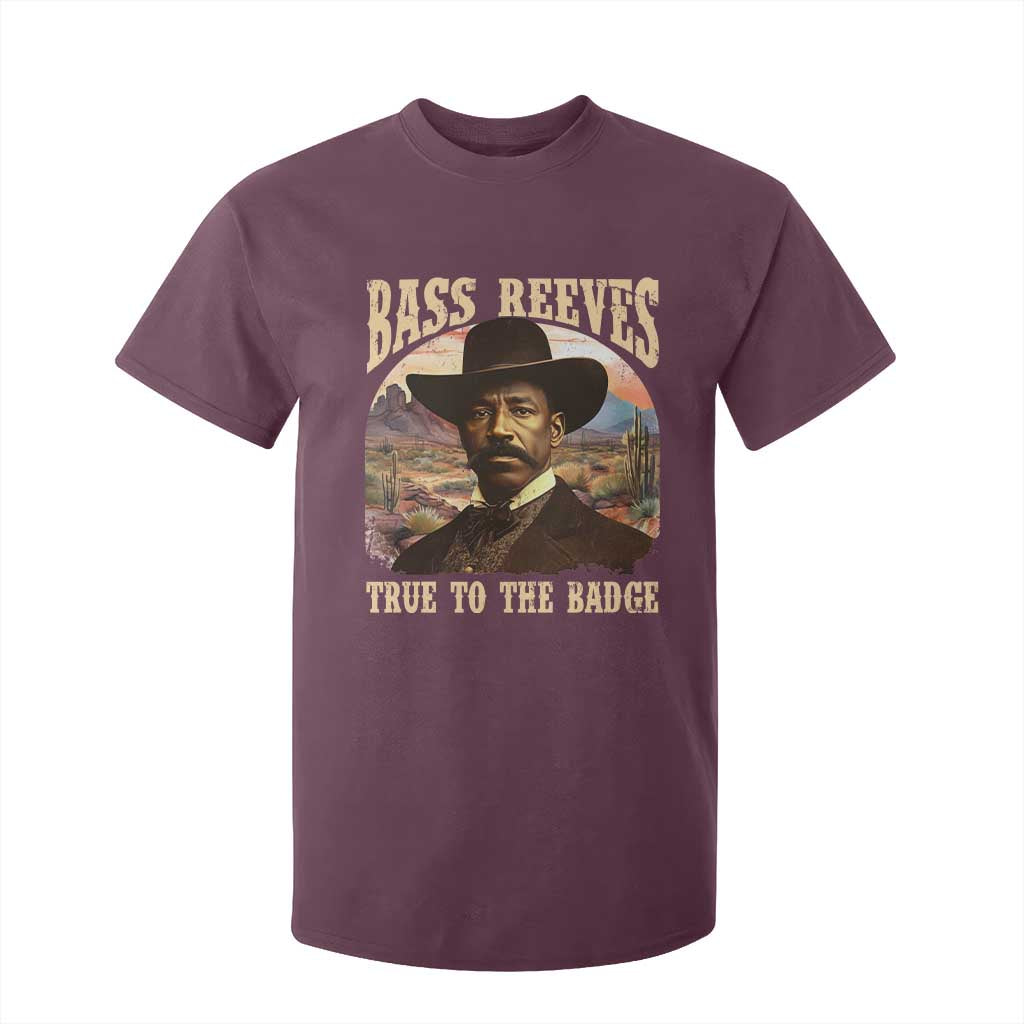 Bass Reeves True To The Badge T Shirt For Kid African American Cowboy Marshal Black History Month