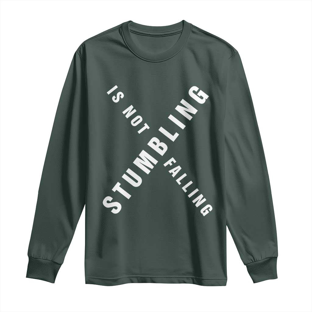 Malcolm X Stumbling Is Not Falling Long Sleeve Shirt Black History Month African American Pride