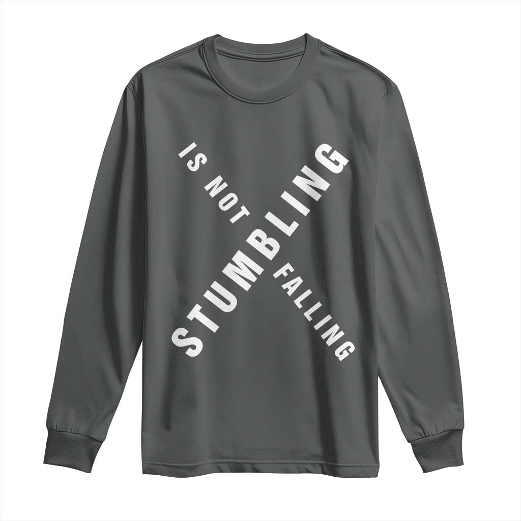 Malcolm X Stumbling Is Not Falling Long Sleeve Shirt Black History Month African American Pride