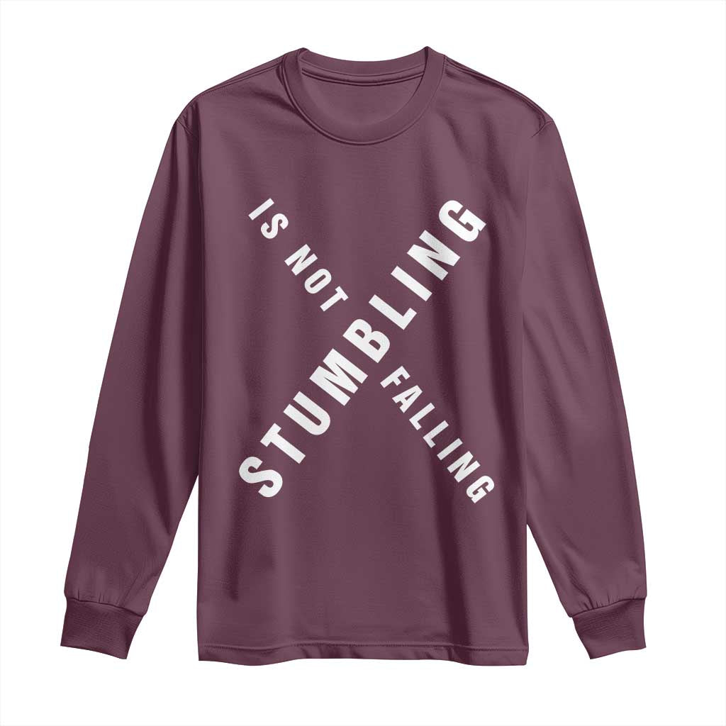 Malcolm X Stumbling Is Not Falling Long Sleeve Shirt Black History Month African American Pride
