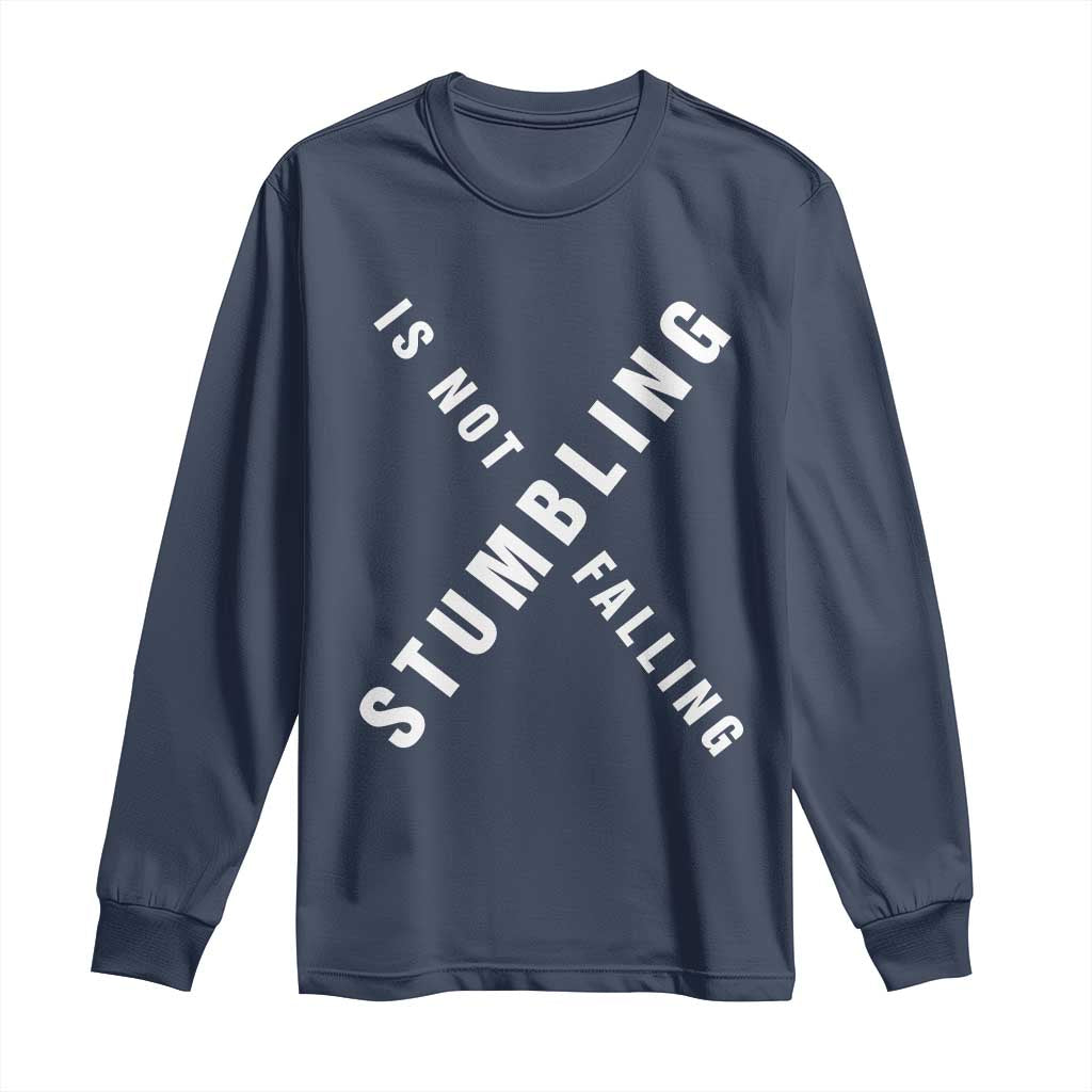 Malcolm X Stumbling Is Not Falling Long Sleeve Shirt Black History Month African American Pride