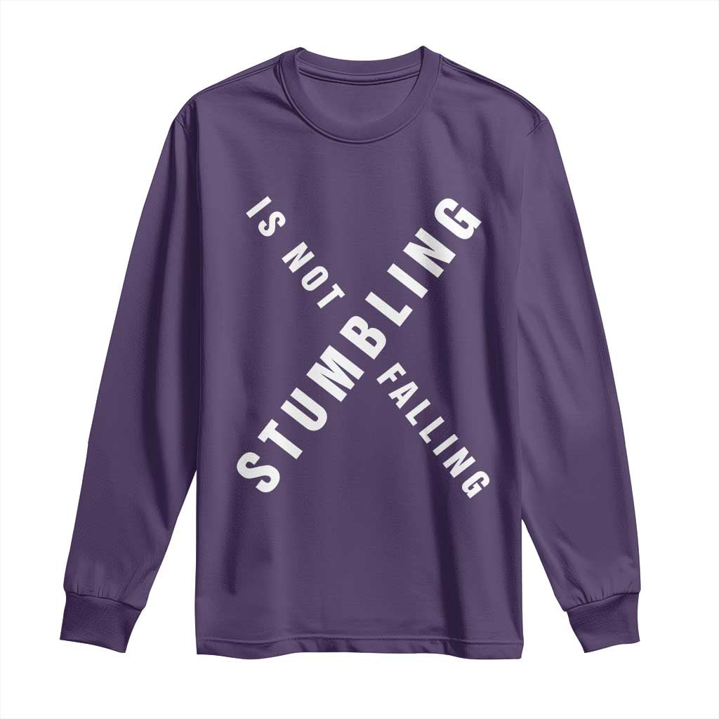 Malcolm X Stumbling Is Not Falling Long Sleeve Shirt Black History Month African American Pride