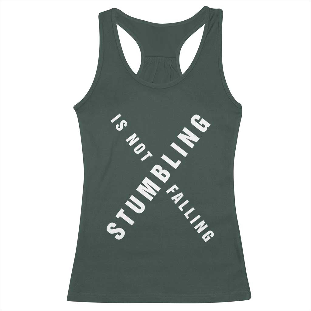 Malcolm X Stumbling Is Not Falling Racerback Tank Top Black History Month African American Pride